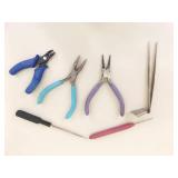 Lot of Vintage Beads and Bead Making Supplies, Tools etc.