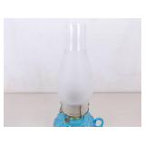 Vintage L.E. Smith Moon and Stars Blue Footed Compote and Oil Lamp