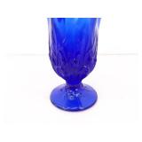 Lot of Vintage Cobalt Blue Hazel Atlas Glass Creamer Set, and Vase