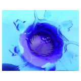 Lot of Vintage Cobalt Blue Hazel Atlas Glass Creamer Set, and Vase