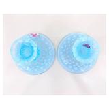 Vintage Light Blue Fenton Glass Hobnail Candle Set, and L.G. Wright Cream Sugar Set