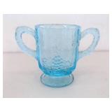 Vintage Light Blue Fenton Glass Hobnail Candle Set, and L.G. Wright Cream Sugar Set