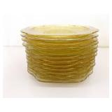 Lot of Amber Federal Depression Glass Cups and Saucers, Creamer and Sugar etc.