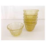 Lot of Amber Federal Depression Glass Cups and Saucers, Creamer and Sugar etc.