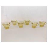 Lot of Amber Federal Depression Glass Cups and Saucers, Creamer and Sugar etc.