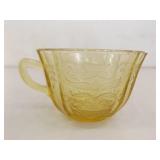 Lot of Amber Federal Depression Glass Cups and Saucers, Creamer and Sugar etc.