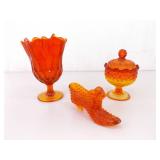 Lot of Vintage L.E. Smith, Fenton, etc. Amberina Glass