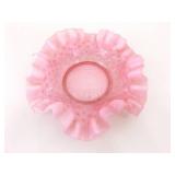 Lot of Vintage Fenton, etc. Pink Hobnail Ruffled Glass, Cake Stand, etc.