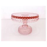 Lot of Vintage Fenton, etc. Pink Hobnail Ruffled Glass, Cake Stand, etc.