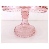 Lot of Vintage Fenton, etc. Pink Hobnail Ruffled Glass, Cake Stand, etc.