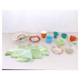 Lot of Misc Art Glass, Fenton Uranium Glass, Slag Glass, Hazel Atlas Milk Glass, etc.