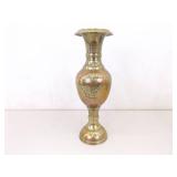 3 SOLID Brass Etched etc. Vases