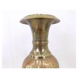 3 SOLID Brass Etched etc. Vases