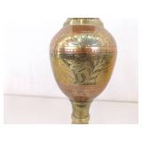 3 SOLID Brass Etched etc. Vases