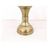 3 SOLID Brass Etched etc. Vases