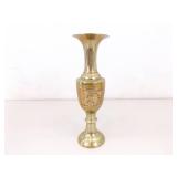 3 SOLID Brass Etched etc. Vases