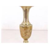 3 SOLID Brass Etched etc. Vases