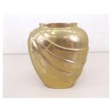 3 SOLID Brass Etched etc. Vases