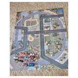 Fold Up Road Mat and toy cars