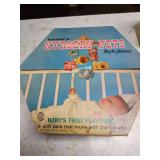 Vintage Baby Mobile, crib blanket and pillow