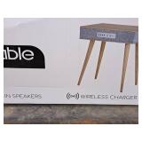 Sierra Modern Home Studio Sound Table with Wireless Charging Surface, Bluetooth 4.2, Built-in Speakers (New, Unassembled)