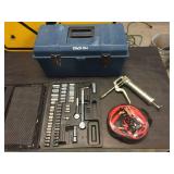 Toolbox - Jumper Cables - Socket Set - Grease Gun