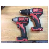Milwaukee M18 Impact Driver & Hammer Drill - Tools Only