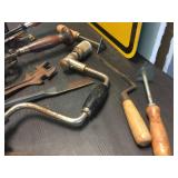 Vintage Hand Tools - Drills - Brace - Files