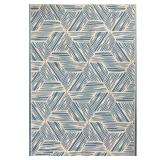 (2) MSI Illusion 60 in. x 84 in. Blue Polyester Cotton Geometric Indoor Area Rug