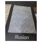 (2) MSI Illusion 60 in. x 84 in. Blue Polyester Cotton Geometric Indoor Area Rug