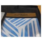(2) MSI Illusion 60 in. x 84 in. Blue Polyester Cotton Geometric Indoor Area Rug