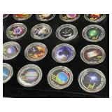 20 Space Themed Colorized Kennedy Half Dollars.