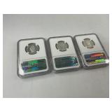 3x NGC Graded Proof Silver Quarters