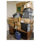Assorted Computer Towers and Office Equipment