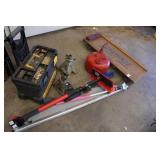 Assorted Automotive - Scrapers, Creeper, Jack Stands