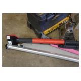 Assorted Automotive - Scrapers, Creeper, Jack Stands