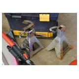 Assorted Automotive - Scrapers, Creeper, Jack Stands