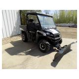 2013 Polaris UTV Ranger with Plow, 800 EFI