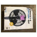 NewAir 18 in. 3-Speed Wide-Angle Oscillating Outdoor Misting Fan and Pedestal Fan for Cool Down 500 sq. ft. - Black  Customer Returns See Pictures