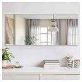 Lirago 22 in. W x 47 in. H Rectangular Metal Framed Bathroom Wall Mirror in Silver Customer Returns See Pictures