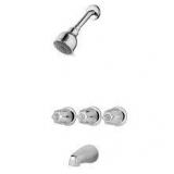 Pfister Bedford Triple Handle 3-Spray Tub and Shower Faucet 1.8 GPM in Polished Chrome (Valve Included)    Customer Returns See Pictures