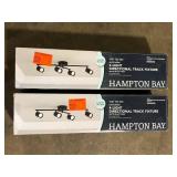 Lot of Hampton Bay Crosshaven 2.6 ft. Black Smart Color Tunable Integrated LED Track Lighting Kit with 4 Fixed Track Heads  Customer Returns See Pictures