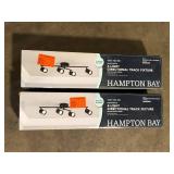 Lot of Hampton Bay Crosshaven 2.6 ft. Black Smart Color Tunable Integrated LED Track Lighting Kit with 4 Fixed Track Heads  Customer Returns See Pictures