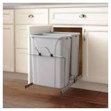 Home Decorators Collection 22.5 in. x 13.5 in. x 11.75 in. In Cabinet Pull Out Soft-Close 27 Qt. Trash Can  Customer Returns See Pictures