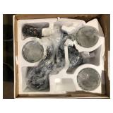 Home Decorators Collection Knollwood 17-1/2 in. 3-Light Black Bronze with Brass Accents Industrial Round Chandelier for Kitchens Bulbs Included   Customer Returns See Pictures