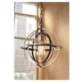 Home Decorators Collection Barton Bay 1-Light Bronze and Champagne Pewter Orb Mini Pendant Hangling Light Customer Returns See Pictures