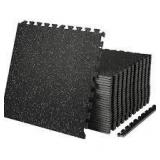 VEVOR Interlocking Floor Mat 24in. W x 24in. L x 0.5in. T EVA Foam Rubber Gym Flooring Mat (100 sq.ft. Black and Gray) 25 Pcs  Customer Returns See Pictures