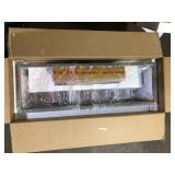 Hampton Bay Boswell Quarter 34 in. 5-Light Brushed Nickel Farmhouse Linear Chandelier with Weathered Wood Accents     Customer Returns See Pictures