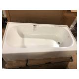 Bootz Industries Aloha 60 in. x 30 in. Soaking Bathtub with Right Drain in White Customer Returns See Pictures