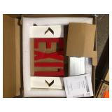 Lot of Commercial Electric 120-Volt to 277-Volt with Ni-Cad 4.8-Volt Edge Lit Integrated LED Red Exit Sign   Customer Returns See Pictures